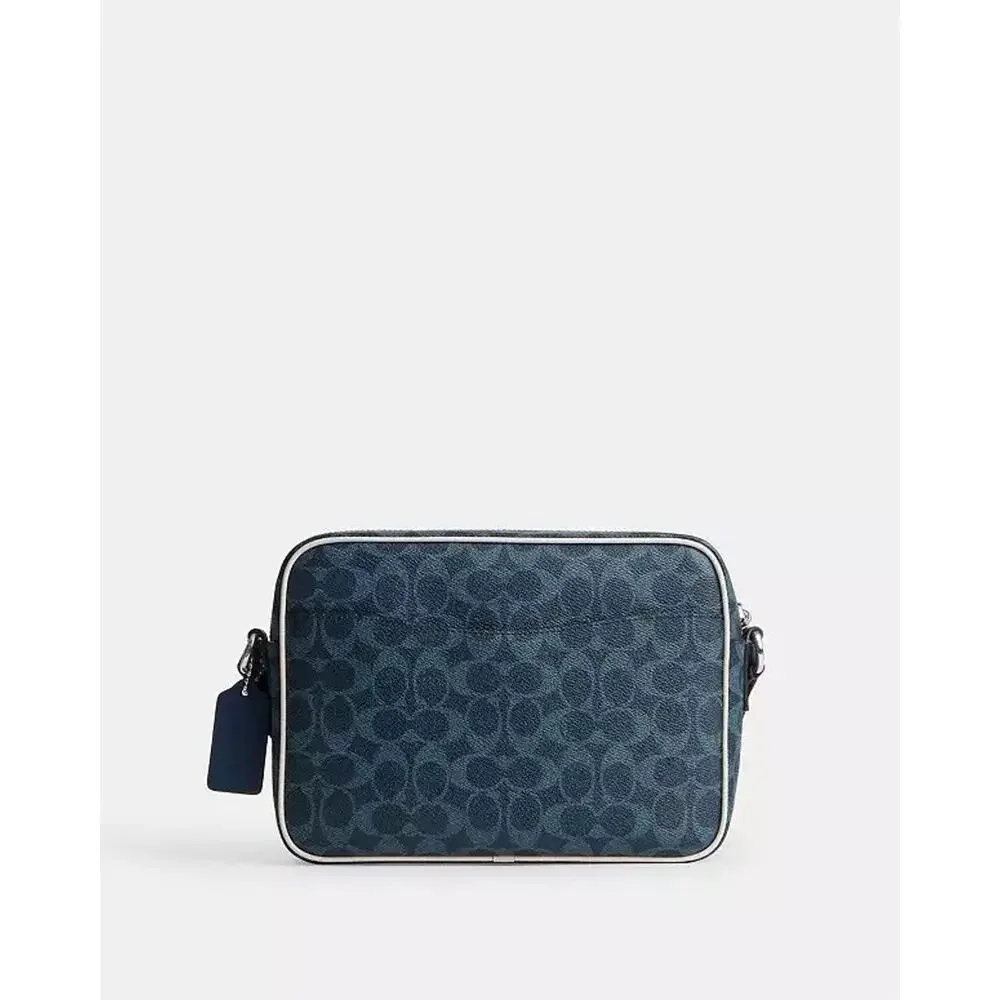 NWT Coach Colton Crossbody Bag 25 Signature Canvas With Coach Graphic ink blue